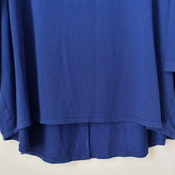 Bryn Walker Dimitri French Terry Tunic Top Small Blue Dolman Sleeve Boat Neck - Picture 3 of 9